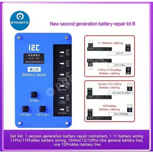 I2C Battery Flex Cable Repair Programmer for iPhone 11 Series Battery Data Copy Encryption Error Warning Pops Up Corrector