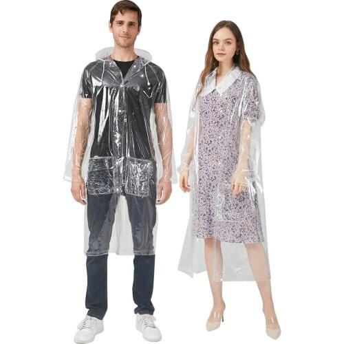 Transparent fashion long raincoat adult thickened outdoor mens and womens fashion show stage personality poncho