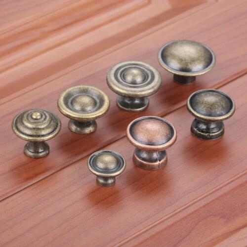 Retro Antique Furniture Handle Single Hole Knobs and Handles Door Handle Cupboard Drawer Kitchen Pull Knob Hardware