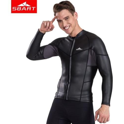 SBART 2MM Long Sleeve Neoprene Wetsuit Men Top Sunscreen UV Smoothskin Jacket For Swimming Jumpsuit Surfing Diving Shirt Wetsuit