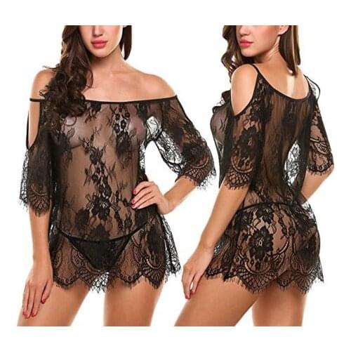 Sexy Ladies Lingerie Sleepwear Babydoll Lace Robe Women Underwear Night Dress