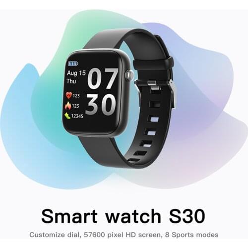 S30 Smart Watch Men Women 200mah Battery Touch Screen ECG IP68 Waterproof Heart Rate Blood Pressure Body Fitness tracker Sports