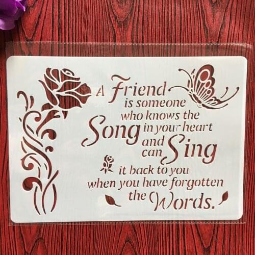 Song sing rose A4 29*21cm DIY Stencils Wall Painting Scrapbook Coloring Embossing Album Decorative Paper Card Template
