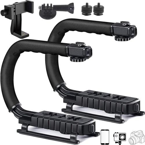 DSLR Stabilizer Handheld Video Action Stabilizing Handle Grip C Shape Professional Vlogging for Canon Nikon Sony Smart Phones