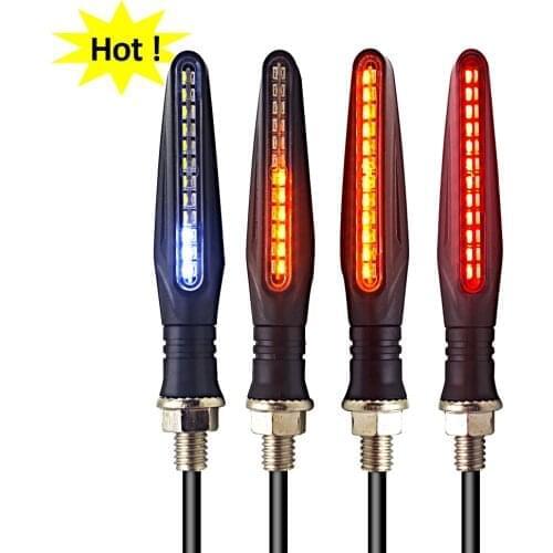 LED Motorcycle Turn Signal Light White DRL Flasher Flowing Flashing Motorcycle lights For yamaha mt09 cb650f harley davidson 883