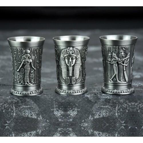 The Revenant Same Style Wine Glass Ancient Egypt Myth Relief Art Copper Shot Glass B52 Cocktail Russia Sikkim Spirits Bullet Cup