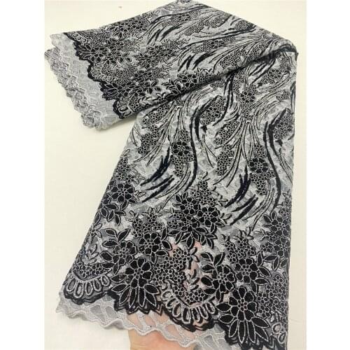 XIYA African Lace Fabric 2021 High Quality Velvet Sequin Embroidery Nigerian Wedding Asoebi Dress Sewing Lace Material 4139B
