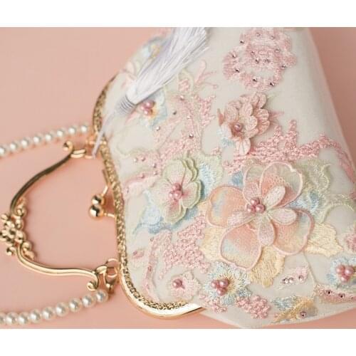 Women Vintage Kiss Lock Top Handle Handbag Evening Purse Crossbody Shoulder Bag with Chain Strap