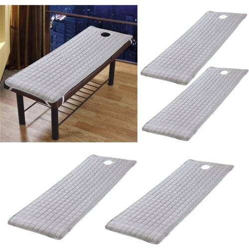 4pcs Beauty Salon Massage Bed Mattress Sheet with Face Breath Hole Gray