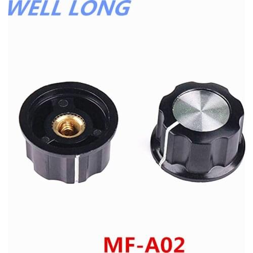 5 Pcs MF-A02 Potentiometer Knob Cap Inner 6mm Rotary Switch Bakelite RV24 WH118 WX050