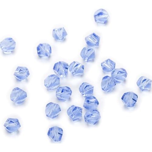 50 Piece Light Blue Twisted Cut Faceted Crystal Glass Spacer Beads Jewelry Making For Handmade Bracelet Necklaces DIY 6-10mm