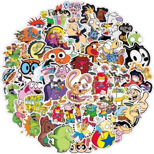 50PCS cartoon character Stickers Laptop Guitar Luggage Skateboard Waterproof Graffiti Sticker Decal Kid Classic Toy