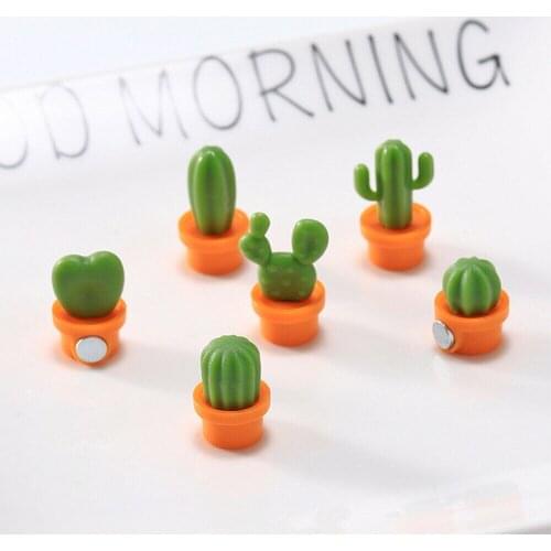 6x Cute Fridge Magnets Button Cactus Refrigerator Message Stickers 2021 Home Decor New Arrival Portable Creative Hot Sale
