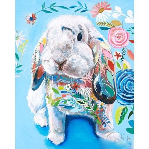 Full Square/Round Drill 5D DIY Diamond Painting "Color rabbit" 3D Embroidery Cross Stitch 5D Home Decor JX468