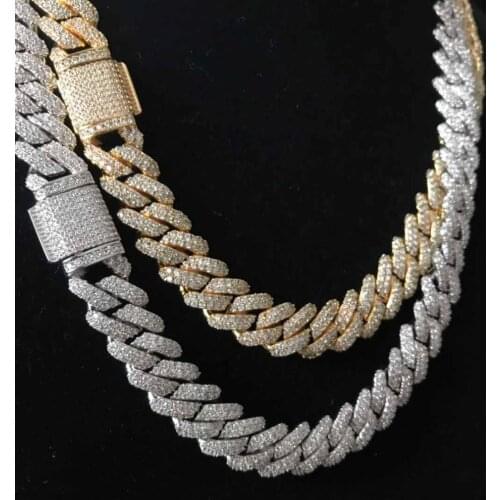 Iced out bling bling prong cuban link chain