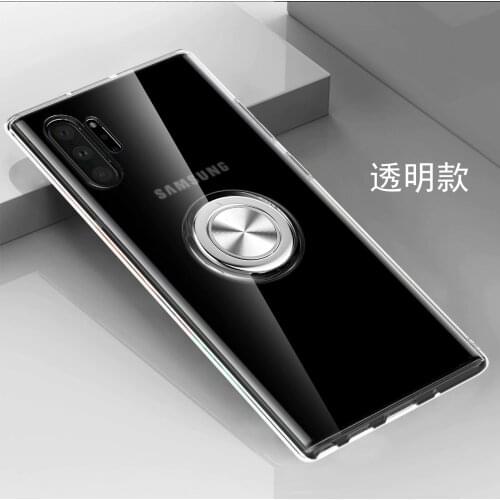 For Samsung Galaxy Note 10 Case With Ring Stand Magnet Soft Transparent Protect Back Cover case for samsung note 10+ note 10pro