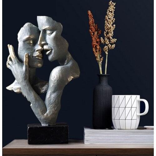 Room Decor Face Abstract Retro Character Decorative Figures Nordic TV Cabinet Bedroom Decorations Metallic Sculpture Modern Art