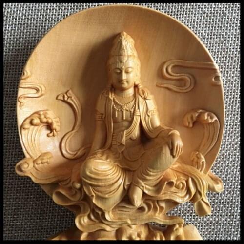 Wooden Buddha statues Guanyin Decorations Home wooden crafts Offices Family Lucky presents