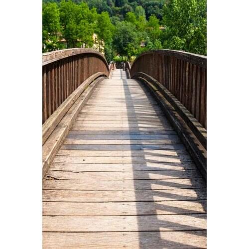 Wooden Passage Bridge Photography Background Vinyl Cloth Backdrop Photo Studio for Children Baby Portrait Pets Toy Photoshoot