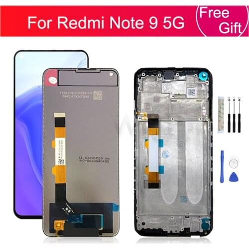 For Xiaomi Redmi Note 9 5G LCD Display Touch Screen with Frame Digitizer Assembly M2007J22C LCD replacement 6.53""