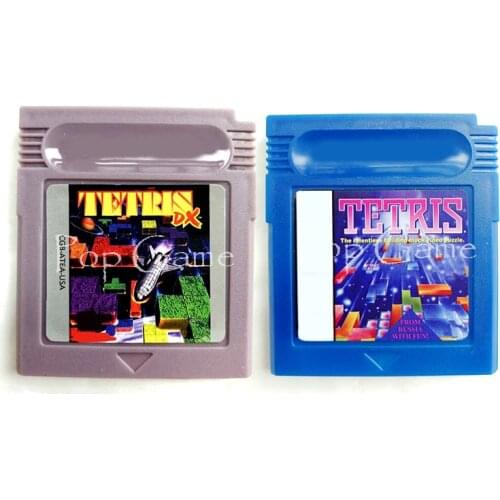 Tetris DX Grey Blue Shell World Game Cartridge Accessories for 16 Bit Video Game Console