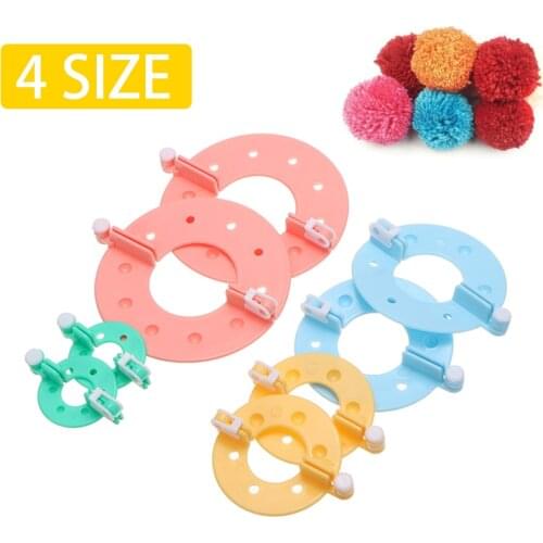 3.5cm/5.5cm/7cm/9cm Pom Pom Making Tool 4 Size Fluff Ball Weaver Needle Craft DIY Knitting Loom Wool Bobble Hat Kit