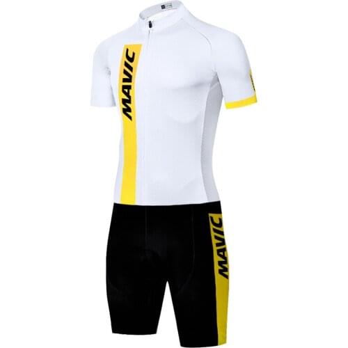 White MAVIC team skinsuit bicycle jumpsuit one piece triathlon suit men 20D mtb completo ciclismo quick dry ropa ciclismo