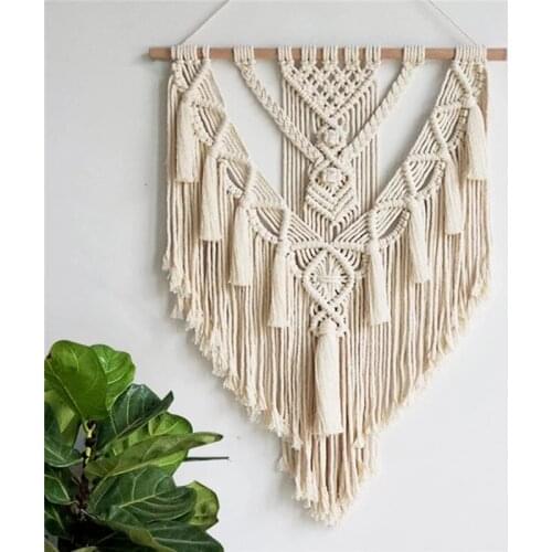 Macrame Wall Hanging Tapestry Bedroom Living Room Geometric Tassel Pendant Handwoven Textile Ornament Home Wall Nordic Ins Decor