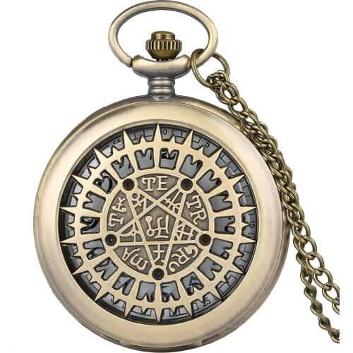 2019 Bronze Kuroshitsuji Hollow Men Women Quartz Pocket Watch Retro Necklace Chain Steampunk Boy Gift