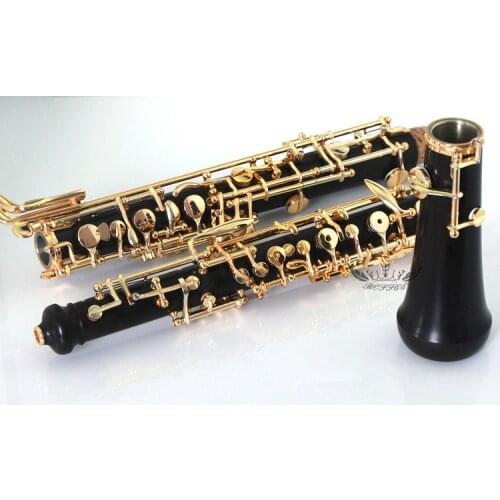 Musical Instrument Ebony Wood Gold Key Semi Automatic Oboe