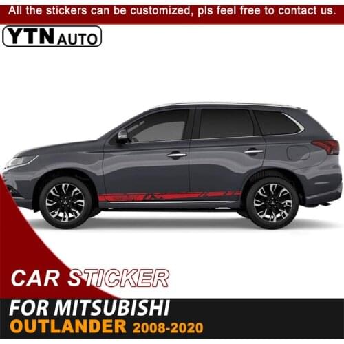 Side Door Car Stickers For Mitsubishi Outlander 2008-2012 2013 2014 2015 2016 2017 2018 2019 2020 Stripe Graphic Vinyl Decals