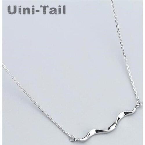 Uini-Tail 2019 new listing 925 sterling silver creative coastline wave necklace Korean fashion simple trend wave necklace ED421