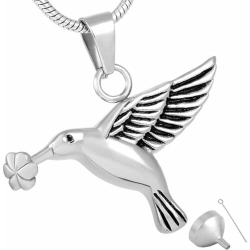 Cremation Urn Necklace for Ashes Memorial Jewelry Hummingbird Urn Pendant Ashes Keepsake Jewelry
