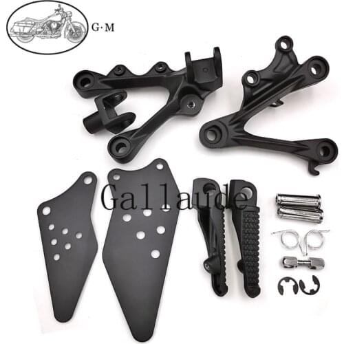 Motorcycle Front Footrest Foot Pegs Set For Kawasaki ZX6R ZX-6R ZX636 2009 2010 2011 2012 2013 2014 Matte Black
