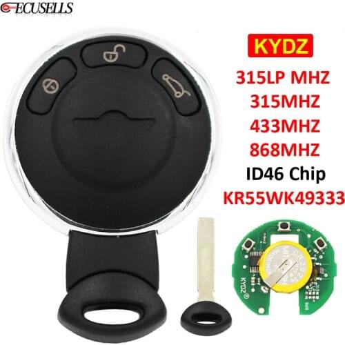 3 Button KYDZ Remote Smart Car Key 315LP Mhz 315Mhz 433Mhz 868Mhz ID46 Chip FCC ID: KR55WK49333 For BMW CAS System Mini Cooper