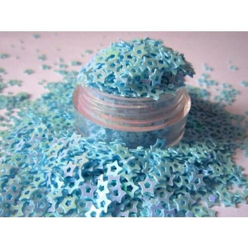 Blue Dazzling Open Star Glitter Paillette Spangles Shape for Nail Art-Free Shipping