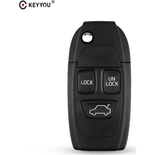 KEYYOU 3 Buttons Remote Flip Folding Smart Car Key Shell Case For Volvo XC70 XC90 V50 V70 S60 S80 Auto Key Fob Cover