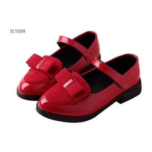 SLYXSH Party Girls Shoes New Fashion 2018 Baby Children Kids Dress Girl Princess Leather Shoe Spring Autumn Size 27~36