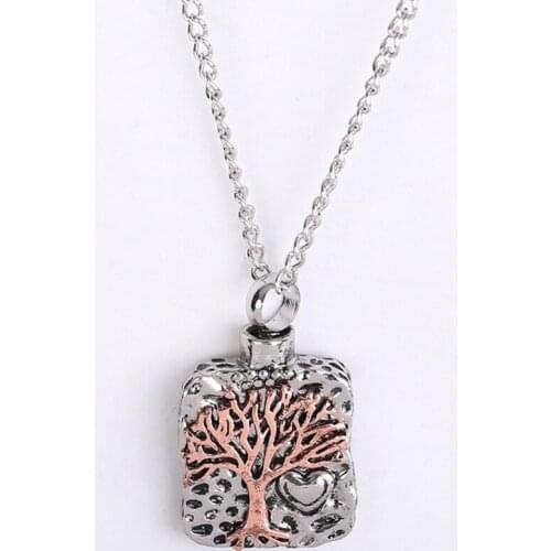 Trendy New Tree Cremation Pendant Necklace Chain Screw Perfume Locket Bone Bottle Urn Ashes Keepsake Jewelry Dropshipping