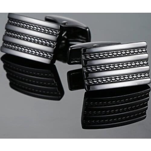 High quality mens Cufflinks new fashion fashion jewelry black Cufflinks mens business shirt suit button pin gift