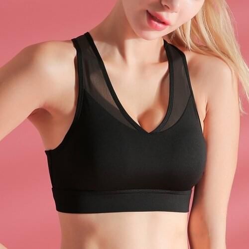 Womens High Stretch Mesh Thin No Mat Athletic Vest Cotton Fitness Sports Running Yoga Stretch Gym Bra Push Up Breathable Bras