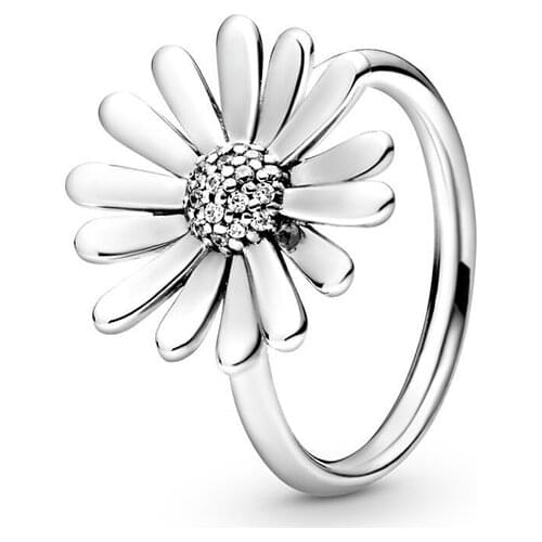 High Quality 925 Sterling Silver Daisy Pan Ring Is Suitable For Womens Wedding Gift Party Diy Jewelry