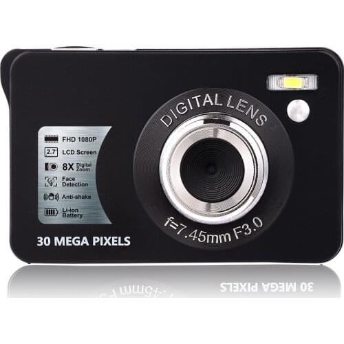 2.7" HD 1080P 30MP LCD Displays 8x Zoom Mini Digital Camera DV Video Kids Camcorder Anti-Shake Photo Camera Kids Gift