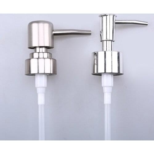 1piece Stainless Steel Soap Pump Replacement 2Types Liquid Lotion Dispenser Replacement Jar Tube Bathroom Dispensers Accessories