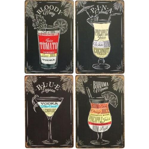 1pcs Green Thumb 20x30cm Tin Metal Painting Beer Wine Vintage Metal Plate Bar Pub Home Wall Retro Mural Poster Home Decor Craft