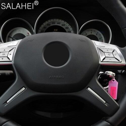 2PCS Steering Wheel Button Switch Trim Cover Stickers For Mercedes Benz C E Class CLS ML GL GLK SLK GLA Car Decoration Accessory