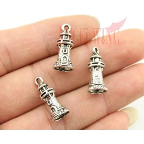 20pcs/lot--20x9mm, Antique silver plated 3d Watchtower charms,DIY supplies,Jewelry accessories