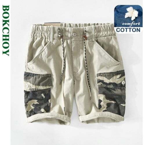 2021 New Summer Mens Camouflage Stitching Shorts Cotton Casual Workwear Five Minutes Pants GA-T110