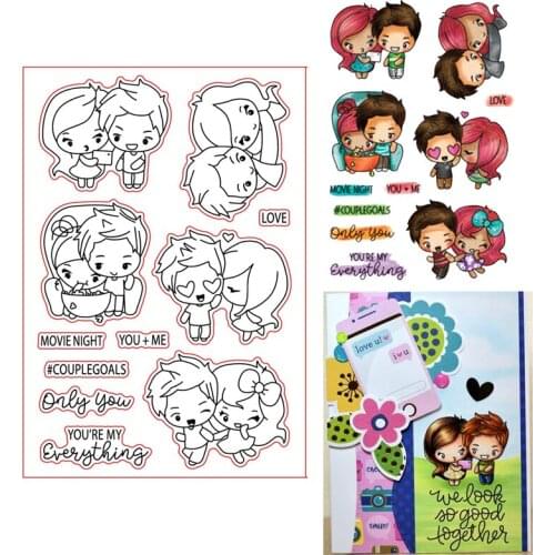 4*6inch Loving Couple Share Love Daily Activities Warm Words Transparent Clear Stamps For DIY Scrapbooking Paper Cards New 2020