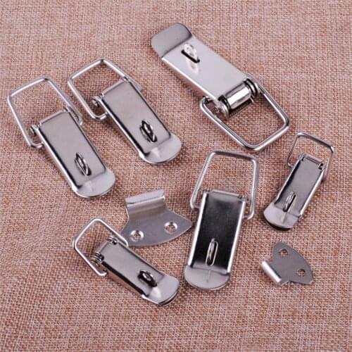 4Pcs L Metal Iron Toggle Catch Latch Hardware Cabinet Boxes Spring Toolbox Stainless Steel Accessories